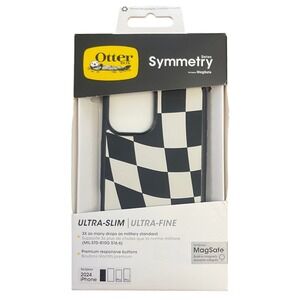 OtterBox Symmetry iPhone 16 Pro Case MagSafe Checkered Black White 77-97021